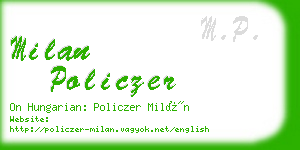 milan policzer business card